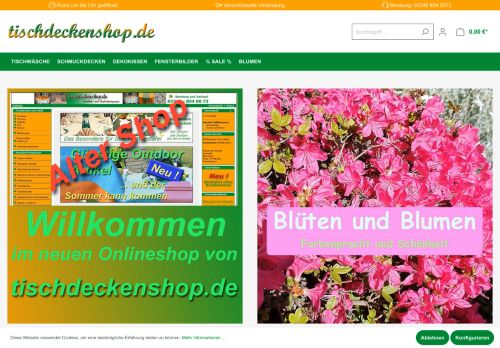 Screenshot Tischdeckenshop