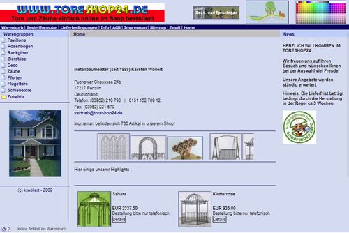 Screenshot toreshop24.de