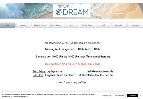 Screenshot travelxdream.de - Hier fliegen Sie raus!