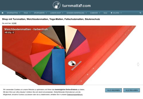Screenshot Turnmatten-Shop