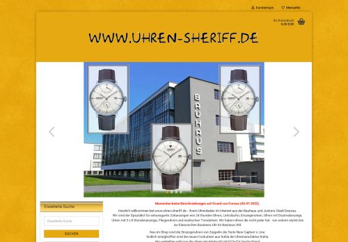 Screenshot uhren-sheriff.de - Uhren kaufen online