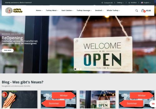 Screenshot Ullrichs-Putenhof.de - Truthahnspezialitäten Online