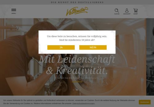 Screenshot vallendar.de -DIE KUNST DES DESTILLIEREN-