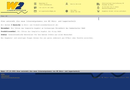 Screenshot W2 Büro- und Lagertechnik