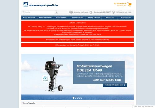 Screenshot: wassersport-profi.de | Boots- und Yachtzubehör