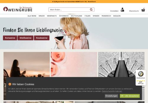 Screenshot WeinGrube.com - Freude am Genuss