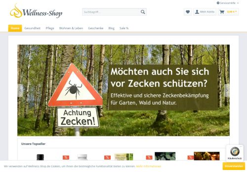 Screenshot Ideen zum Wohlfühlen | Wellness-Shop