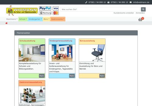 Screenshot Widmann.de - Schulausstatter