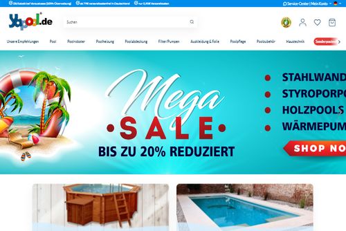 Screenshot Schwimmbad-Onlineshop - Yapool.de