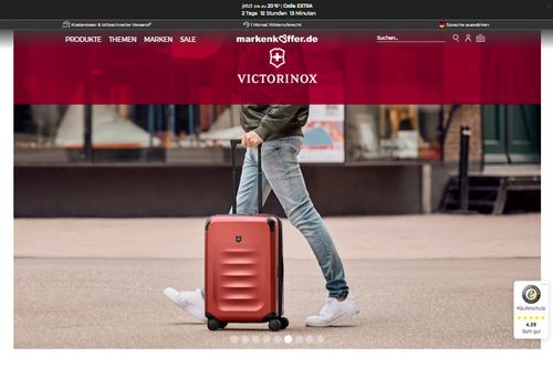 Screenshot Markenkoffer.de | Shop für Koffer, Taschen & Rucksäcke