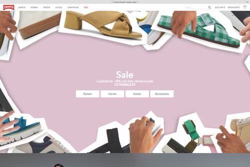 Screenshot Camper Schuhe - Offizieller Online-Shop Deutschland
