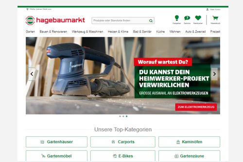 Screenshot Hagebau.de - Ihr Online Baumarkt Shop