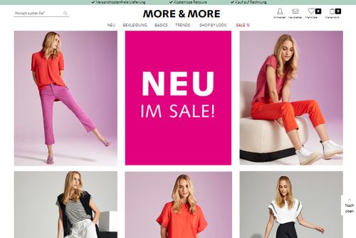Screenshot MORE & MORE Online Shop | Damenmode & Accessoires