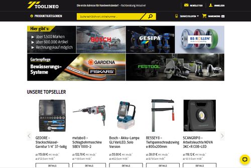 Screenshot Toolineo - Profi Werkzeuge und Handwerkerbedarf