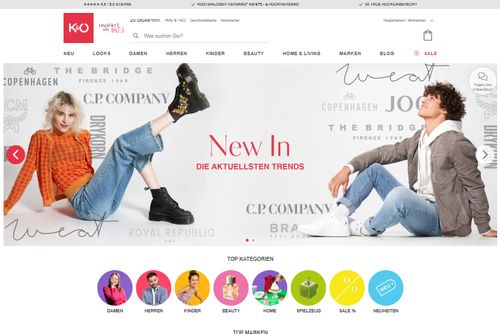 Screenshot Kastner & Öhler Online Shop für Mode | Beauty | Home