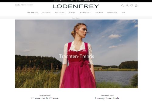 Screenshot LODENFREY | Exklusive Fashion für Damen, Herren & Kinder