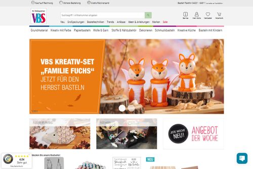 Screenshot VBS Bastelshop - Bastelbedarf & Bastelmaterial