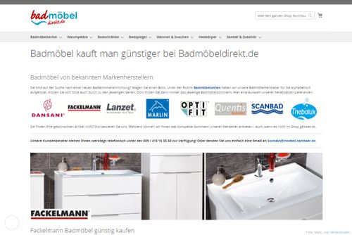 Screenshot Badmöbeldirekt.de - Badmöbel günstig kaufen 
