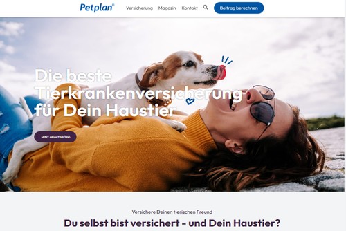 Screenshot Petplan - Die beste Tierkrankenversicherung