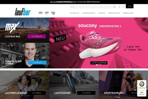 Screenshot Lauf-bar - dein Laufshop und Onlineshop in München 