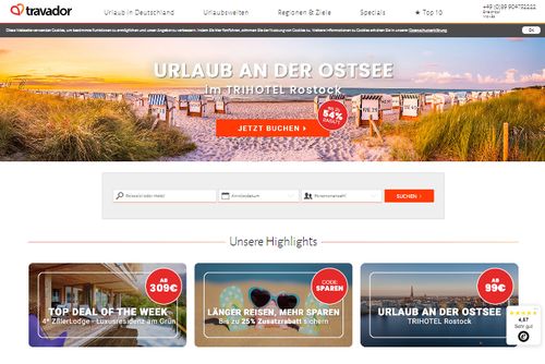 Screenshot Travador Wochenendreisen Kurzurlaub günstig buchen