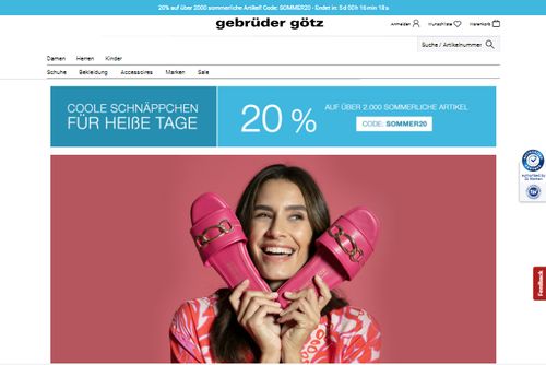 Screenshot Gebrüder Götz Schuhe, Stiefel & Mode günstig online kaufen