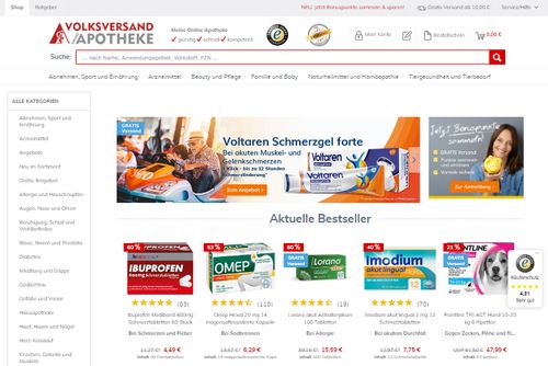 Screenshot Volksversand Versandapotheke | Ihre Online-Apotheke