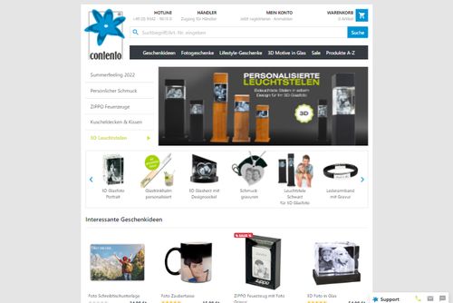 Screenshot Contento – der Geschenke-Shop