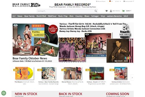 Screenshot Bear Family Records Store