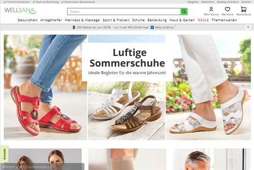 Screenshot WELLSANA Gesundheitsprodukte & Alltagshilfen