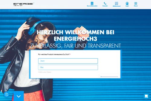 Screenshot energiehoch3 - Stromanbieter und Gasanbieter