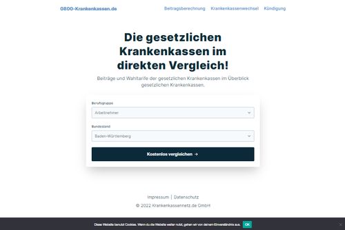 Screenshot 0800-Krankenkassen - 0800-Krankenkassen.de
