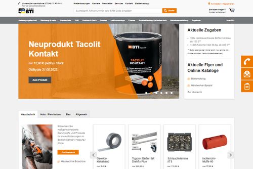 Screenshot BTI - Werkzeug Online-Shop für Handwerker