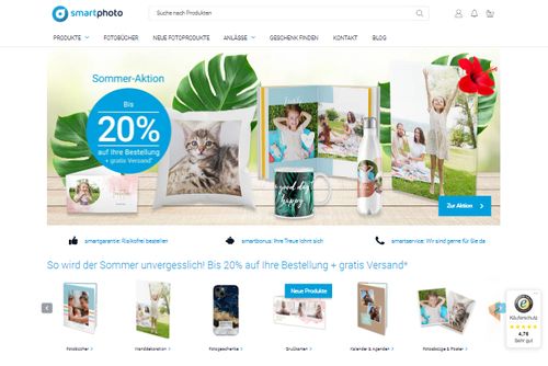 Screenshot smartphoto ✔ Fotobuch, Fotoleinwand, Fotogeschenke, Foto-Abzüge, Grußkarten