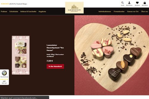 Screenshot Lauenstein Confiserie - Edle Pralinen & Schokolade