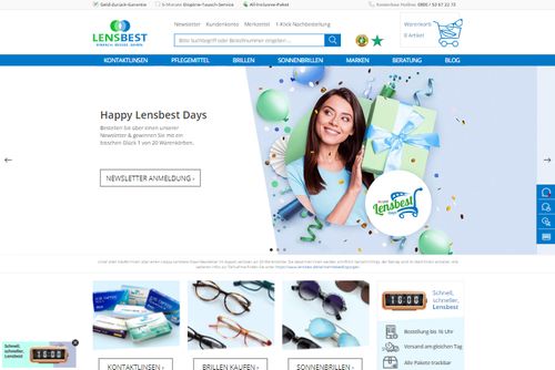 Screenshot Kontaktlinsen bei Lensbest