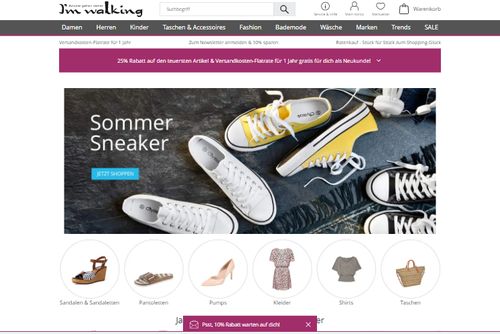 Screenshot I'm walking Schuhe Online Shop
