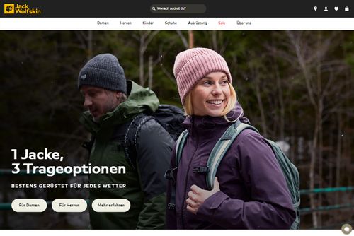 Screenshot JACK WOLFSKIN - Outdoor Bekleidung, Schuhe und Ausrüstung