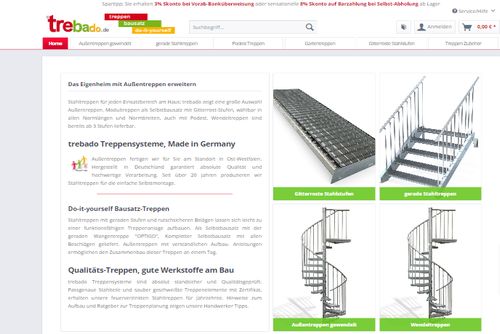 Screenshot Trebado - Treppensysteme, Made in Germany