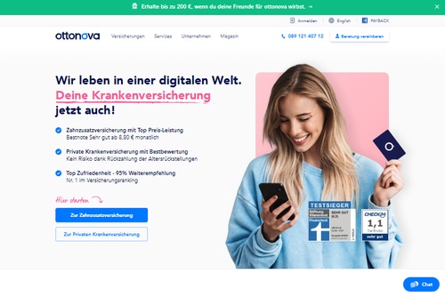 Screenshot ottonova - Die Versicherung fürs mobile Zeitalter