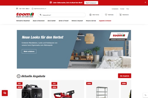 Screenshot toom Baumarkt Onlineshop & vor Ort in deiner Nähe