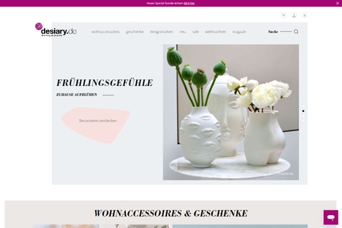 Screenshot desiary - fine living accessoires