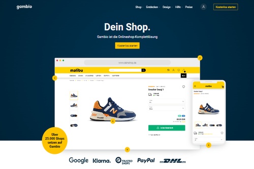 Screenshot GAMBIO - Shoplösung in der Cloud