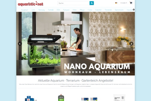 Screenshot aquaristic.net - Aquarium • Terrarium • Gartenteich Shop