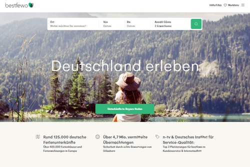 Screenshot bestfewo - Ferienwohnung & Ferienhaus mieten