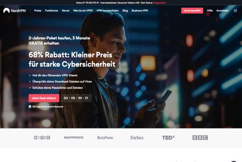 Screenshot NordVPN einer der besten VPN-Anbieter